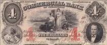 USA 4 Dollars - Commercial Bank - Wilmington - 1862