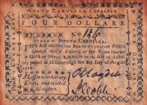 USA 4 Dollars - Counterfeit - North Carolina - 1778