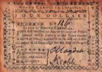 USA 4 Dollars - Counterfeit - North Carolina - 1778