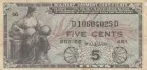 USA 5 cents - Billet militaire - Series 481 - Num&eacute;ro 66 - 1951