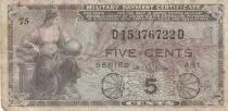 USA 5 cents - Billet militaire - Series 481 - Num&eacute;ro 75 - 1951