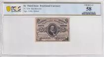 USA 5 Cents - Fractional Currency March 1868 - PCGS AU 58