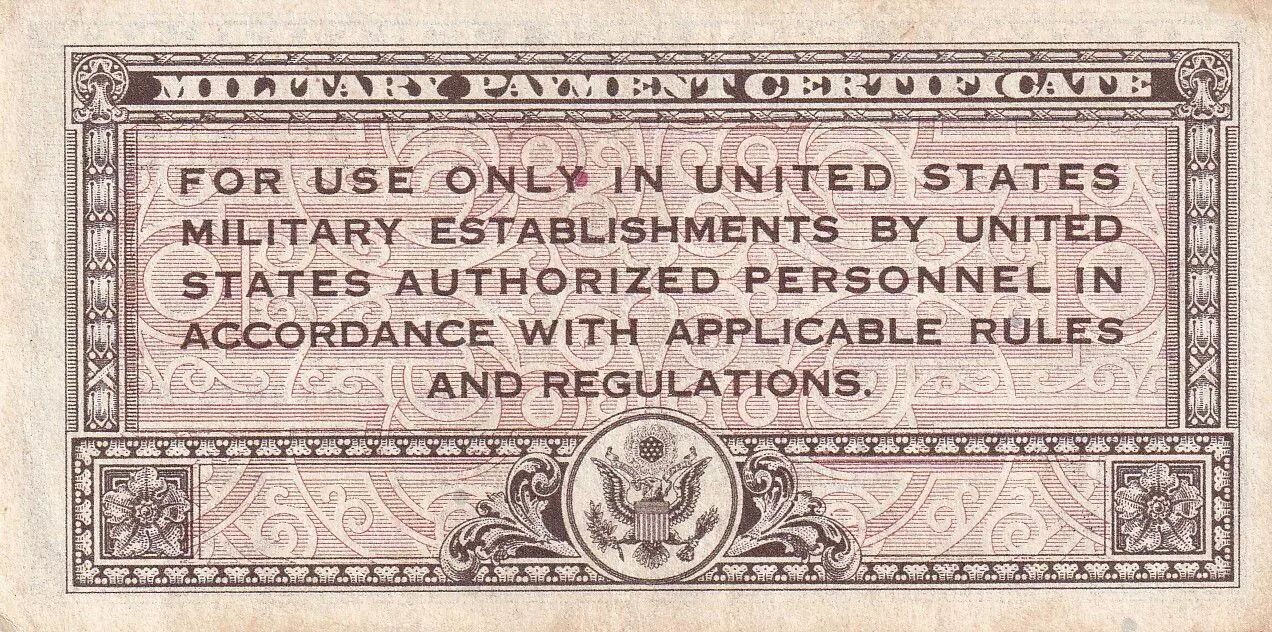 Billet USA 5 Cents Military Certificate ND (1946) Série 461 P.M1