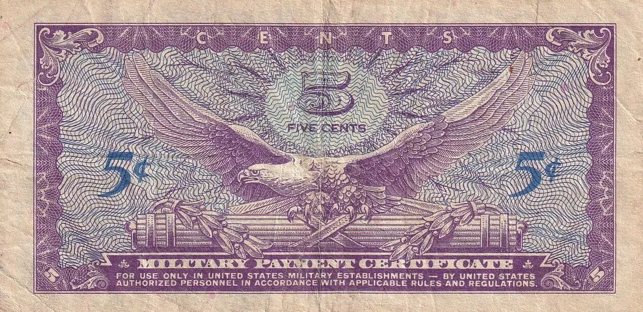 Billet USA 5 Cents Military Certificate ND (1965) Série 641 P.M57a