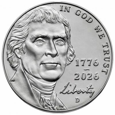 USA 5 Cents - Thomas Jefferson - Monticello - 2026 - D Denver