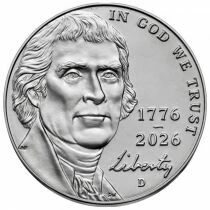 USA 5 Cents - Thomas Jefferson - Monticello - 2026 - D Denver