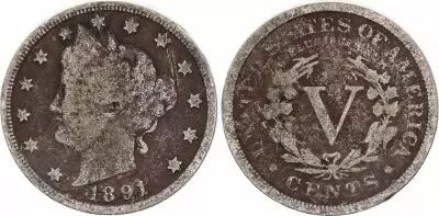 USA 5 Cents Liberty - 1883 - With \ Cents\ 