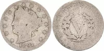 USA 5 Cents Liberty - 1883 - With \ Cents\ 