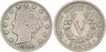 USA 5 Cents Liberty - 1900 - With \ Cents\ 