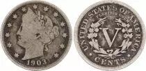 USA 5 Cents Liberty - 1903 - With \ Cents\ 