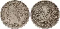 USA 5 Cents Liberty - 1911 - With \ Cents\ 