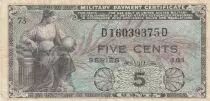 USA 5 Cents Military Cerificate - S&eacute;rie 481 - 1951