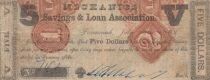 USA 5 dollars - Mechanics Savings & Loan Association - 1862