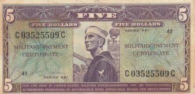 USA 5 dollars - Military Certificate - 1948 - Series 681-41