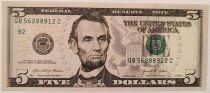 USA 5 Dollars - Ville de New-York - S&eacute;rie 2021 - Lettre QBC