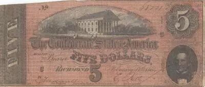 USA 5 Dollars C.G. Memminger - Conf�d�rate States - 1864 - TB - P.67
