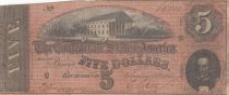 USA 5 Dollars C.G. Memminger - Confédérate States - 1864 - TB - P.67