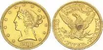 USA 5 Dollars Liberty - Eagle Coronet Head - 1882 Gold