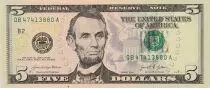 USA 5 Dollars Lincoln - Lincoln M&eacute;morial - 2021 - B2 New York