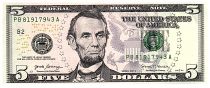 USA 5 Dollars Lincoln - Lincoln Mémorial 2017A -  B2 New-York