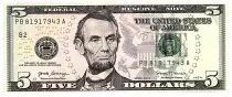USA 5 Dollars Lincoln - Lincoln M&eacute;morial 2017A -  B2 New-York