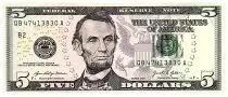 USA 5 Dollars Lincoln - Lincoln Mémorial 2021 -  B2 New-York