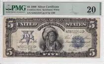 USA 5 Dollars Tatoka-Inyanka - Sioux - Silver certificates - 1899 - P.340