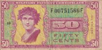 USA 50 Cents - Military Cerificate - 1958 - Serial 541 - VG to F - M.39