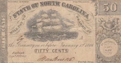 USA 50 Cents - State of North Carolina - 1866