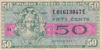USA 50 Cents Military Cerificate - Serial 521 - 1954