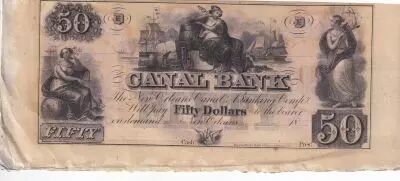 USA 50 Dollars - Canal Bank 18xx - New Orleans- Serial D