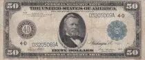 USA 50 Dollars - Ulysses Grant - 4-D Cleveland - 1913- Serial D3205069A