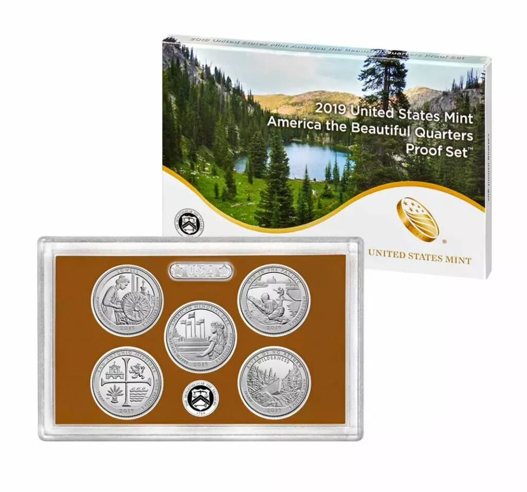 Pièce USA Coffret Proof BU Quarters 2019 5 pièces