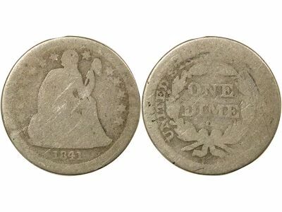 USA Dime Argent, Libert� Assise - 1841 O Nouvelle Orl�ans