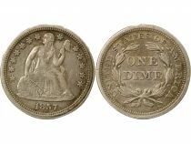 USA Dime Argent, Libert&eacute; Assise - 1857 Philadelphie