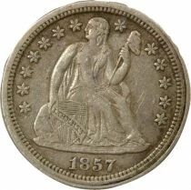 USA Dime Argent, Libert&eacute; Assise - 1857 Philadelphie