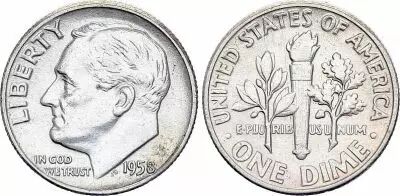 USA Dime Roosevelt - 1958 - Silver