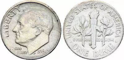 USA Dime Roosevelt - 1964 - D Denver - Silver
