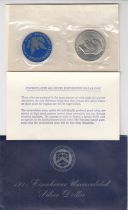 USA Enveloppe 1 Dollar D. Eisenhower - 1971 incluant 1 JETON - Argent