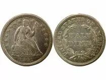 USA Half Dime Argent, Seated Liberty - 1841 Philadelphie