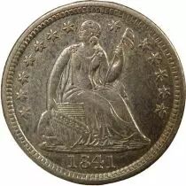 USA Half Dime Argent, Seated Liberty - 1841 Philadelphie