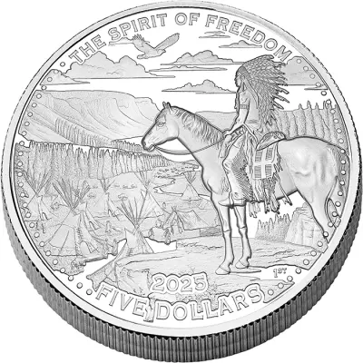 USA L\'Esprit de Libert� - 5 Dollar 2025 1 Kg Laiton Mesa Grande