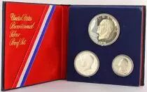 USA Proof set 3 coins 1976 - with  damaged cardboard