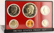 USA Proof set 6 coins 1975 - with  damaged cardboard