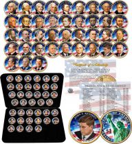 USA Série 39 x 1 dollar Présidents colorisés - en coffret