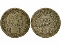 USA Silver Barber Dime - 1903 O New Orleans