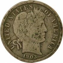 USA Silver Barber Dime - 1903 O New Orleans