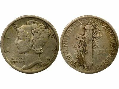 USA Silver Mercury Dime - 1918 Philadelphia