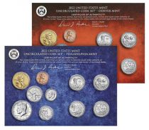 USA Uncirculated Coin Set BU Denver (D) + Philadelphia (P) 2022 - 20 coins