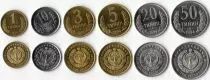 Usbekistan 1,3,5,10,20,50 Tiyins - Set of 6 Coins - 1994 - AU